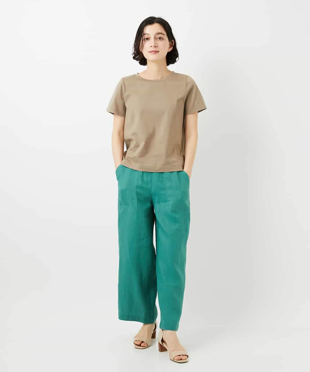 NHLGE43250 GIANNI LO GIUDICE(小さいサイズ)(メゾン ドゥ サンク) カラーリネン製品洗いパンツ グリーン