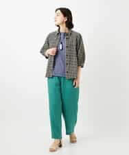 NHLGE43250 GIANNI LO GIUDICE(小さいサイズ)(メゾン ドゥ サンク) カラーリネン製品洗いパンツ グリーン