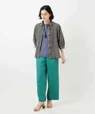 NHLGE43250 GIANNI LO GIUDICE(小さいサイズ)(メゾン ドゥ サンク) カラーリネン製品洗いパンツ グリーン