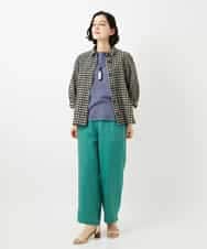 NHLGE43250 GIANNI LO GIUDICE(小さいサイズ)(メゾン ドゥ サンク) カラーリネン製品洗いパンツ グリーン