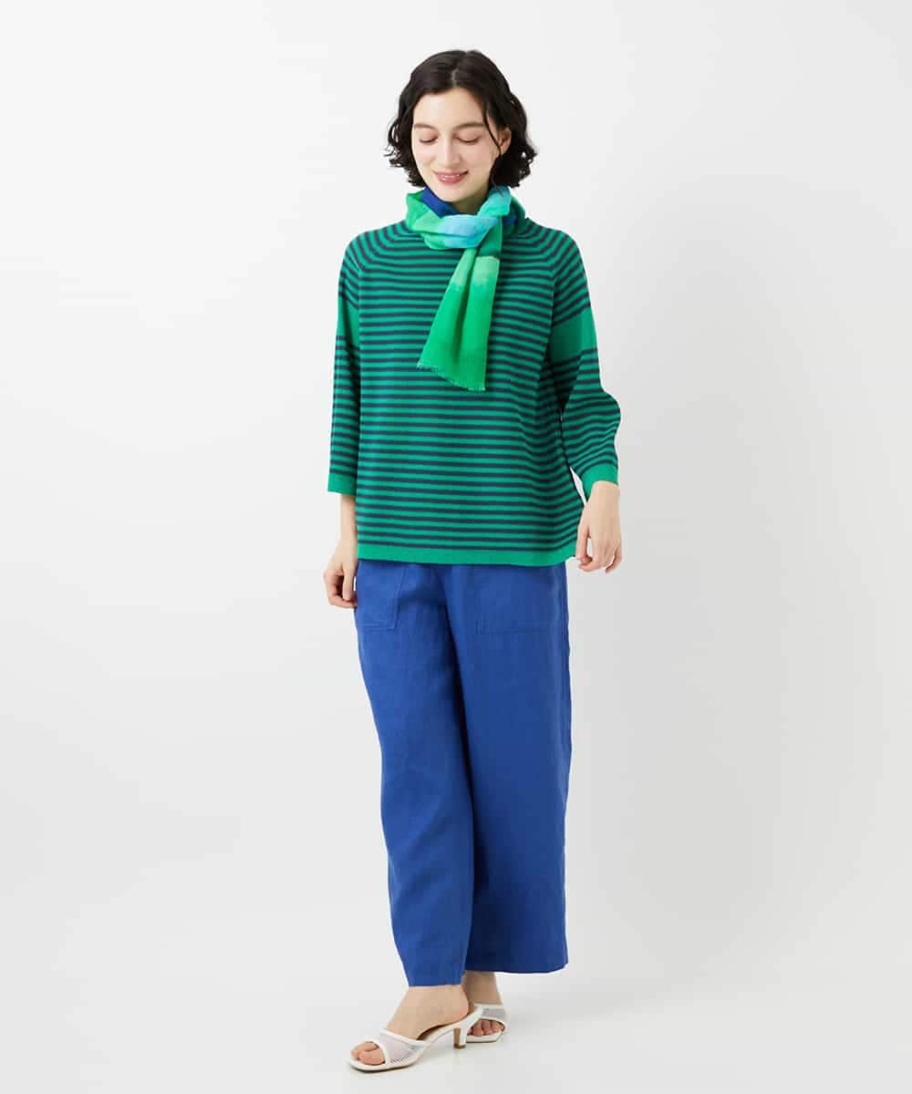 NHLGE43250 GIANNI LO GIUDICE(小さいサイズ)(メゾン ドゥ サンク) カラーリネン製品洗いパンツ グリーン