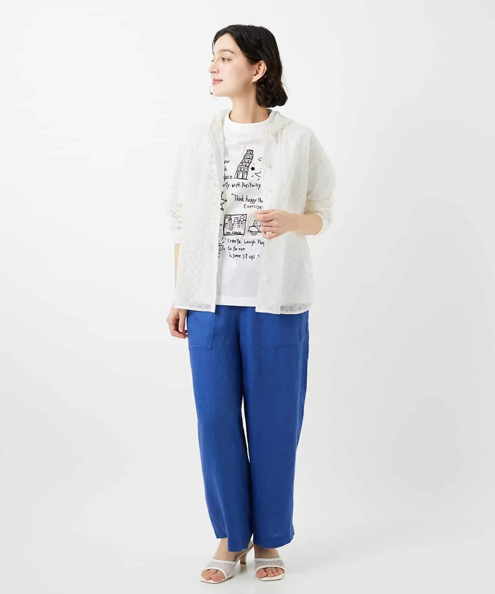 NHLGE43250 GIANNI LO GIUDICE(小さいサイズ)(メゾン ドゥ サンク) カラーリネン製品洗いパンツ グリーン