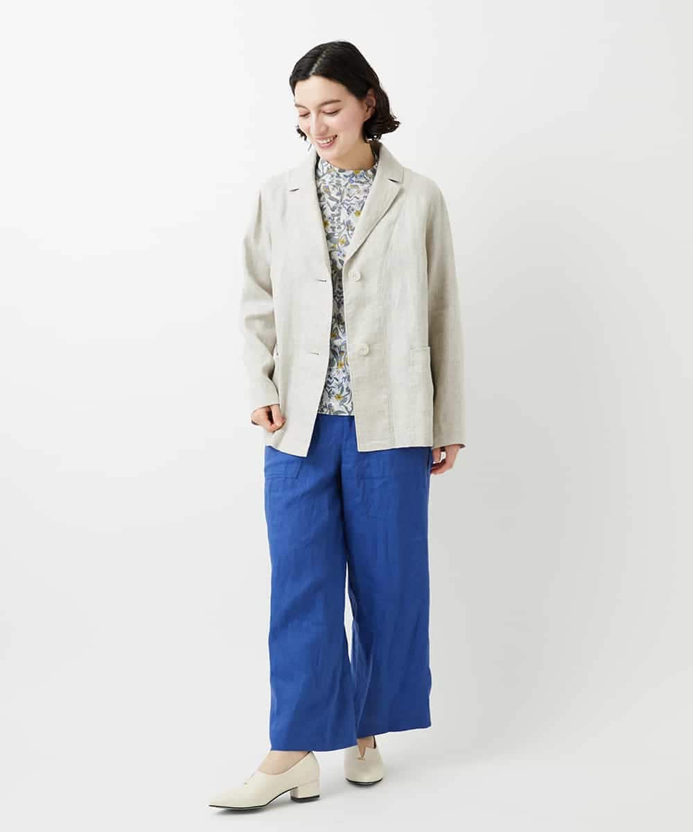 NHLGE43250 GIANNI LO GIUDICE(小さいサイズ)(メゾン ドゥ サンク) カラーリネン製品洗いパンツ グリーン