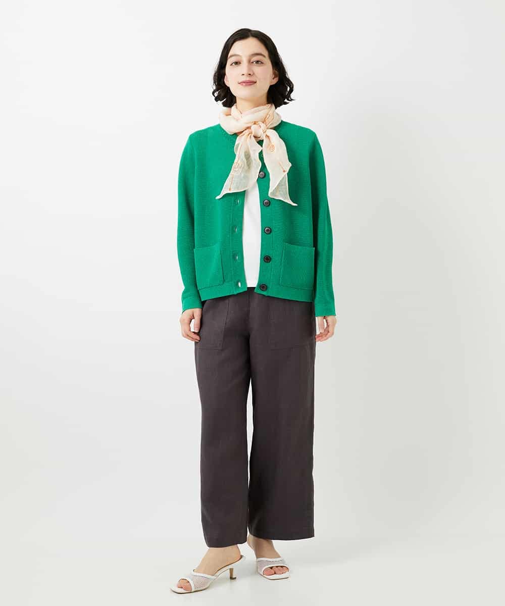 NHLGE43250 GIANNI LO GIUDICE(小さいサイズ)(メゾン ドゥ サンク) カラーリネン製品洗いパンツ グリーン