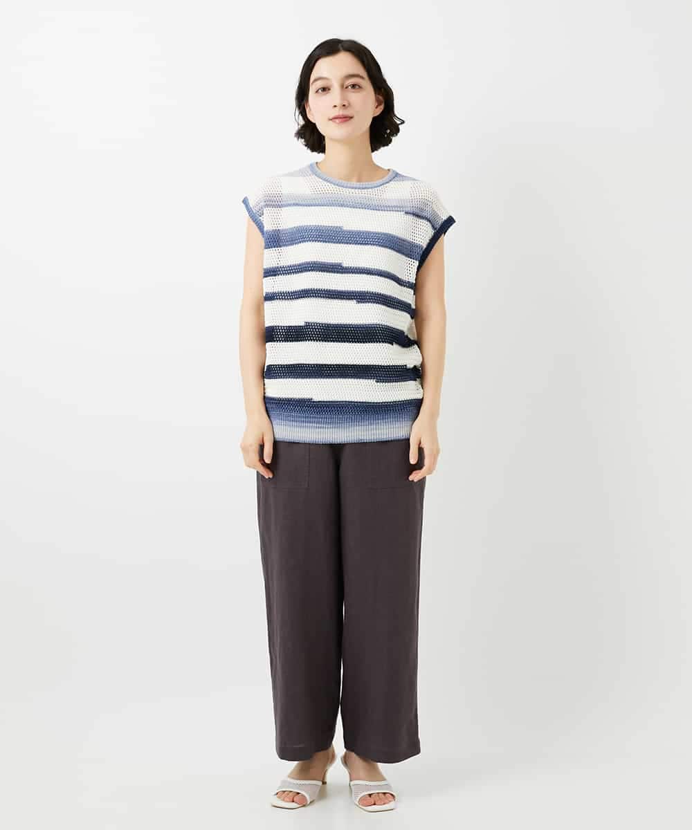 NHLGE43250 GIANNI LO GIUDICE(小さいサイズ)(メゾン ドゥ サンク) カラーリネン製品洗いパンツ グリーン