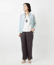 NHLGE43250 GIANNI LO GIUDICE(小さいサイズ)(メゾン ドゥ サンク) カラーリネン製品洗いパンツ グリーン