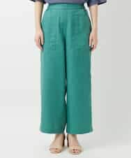 NHLGE43250 GIANNI LO GIUDICE(小さいサイズ)(メゾン ドゥ サンク) カラーリネン製品洗いパンツ グリーン