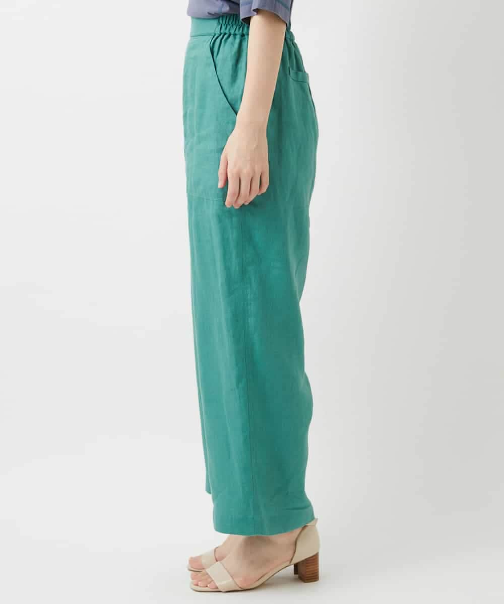 NHLGE43250 GIANNI LO GIUDICE(小さいサイズ)(メゾン ドゥ サンク) カラーリネン製品洗いパンツ グリーン