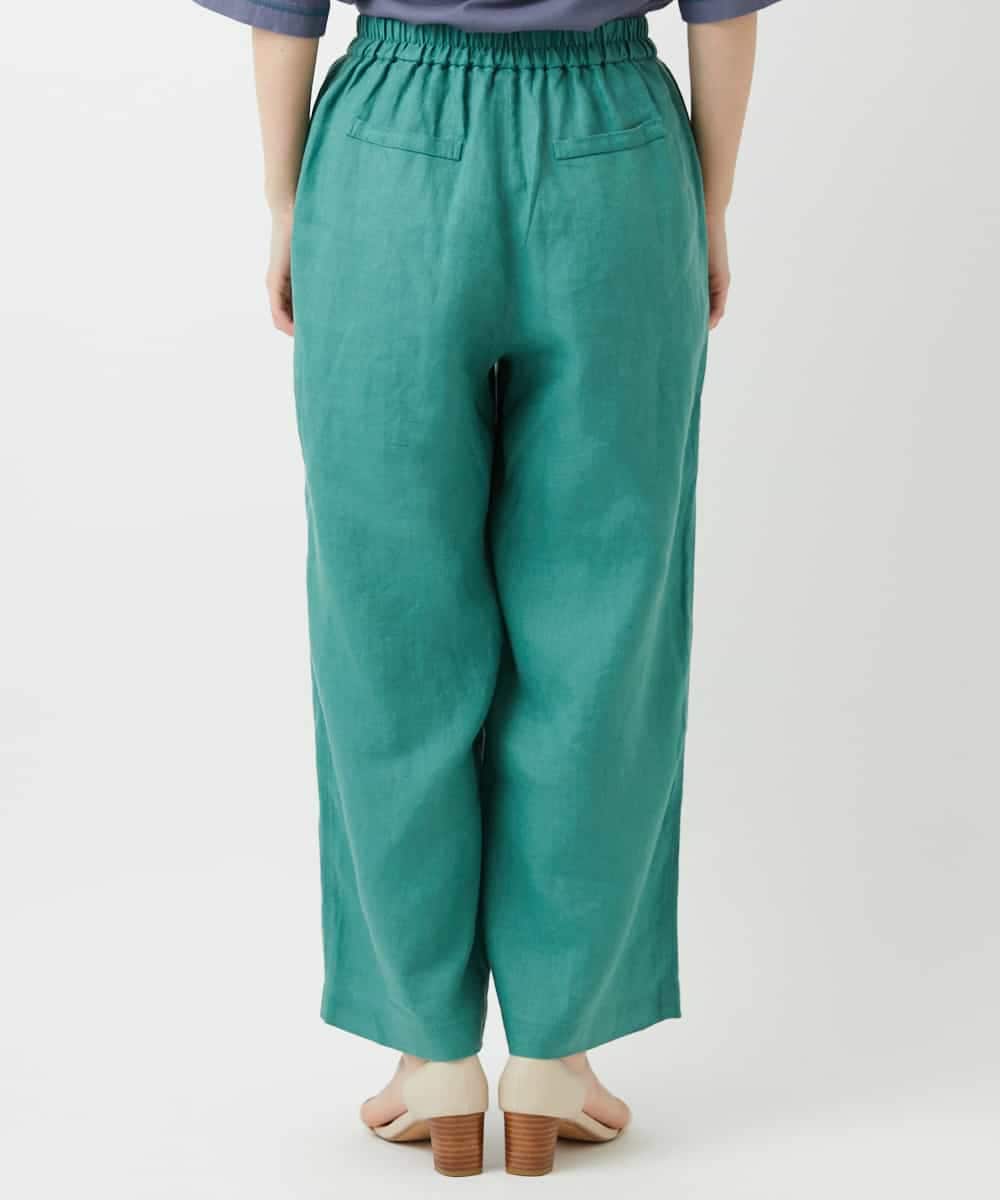 NHLGE43250 GIANNI LO GIUDICE(小さいサイズ)(メゾン ドゥ サンク) カラーリネン製品洗いパンツ グリーン