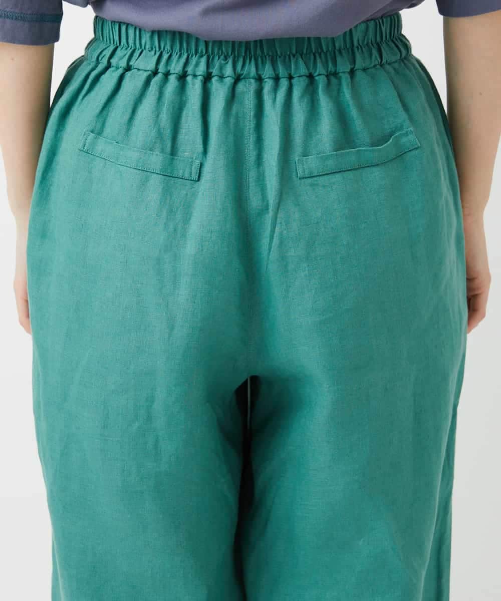 NHLGE43250 GIANNI LO GIUDICE(小さいサイズ)(メゾン ドゥ サンク) カラーリネン製品洗いパンツ グリーン