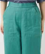 NHLGE43250 GIANNI LO GIUDICE(小さいサイズ)(メゾン ドゥ サンク) カラーリネン製品洗いパンツ グリーン