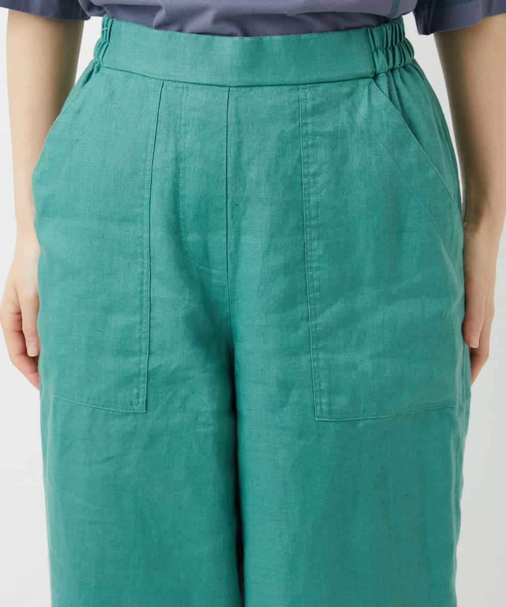 NHLGE43250 GIANNI LO GIUDICE(小さいサイズ)(メゾン ドゥ サンク) カラーリネン製品洗いパンツ グリーン