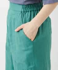 NHLGE43250 GIANNI LO GIUDICE(小さいサイズ)(メゾン ドゥ サンク) カラーリネン製品洗いパンツ グリーン