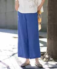 NHLGE43250 GIANNI LO GIUDICE(小さいサイズ)(メゾン ドゥ サンク) カラーリネン製品洗いパンツ ブルー