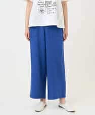 NHLGE43250 GIANNI LO GIUDICE(小さいサイズ)(メゾン ドゥ サンク) カラーリネン製品洗いパンツ ブルー