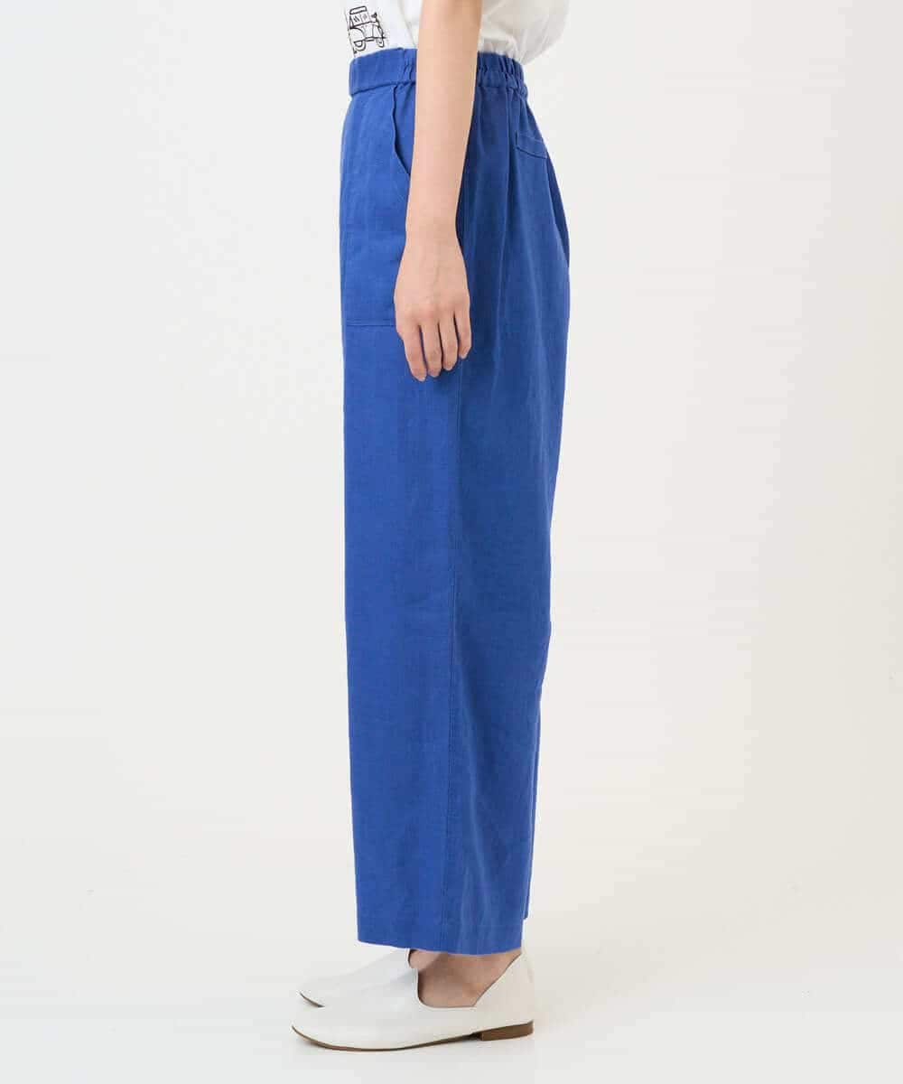 NHLGE43250 GIANNI LO GIUDICE(小さいサイズ)(メゾン ドゥ サンク) カラーリネン製品洗いパンツ ブルー