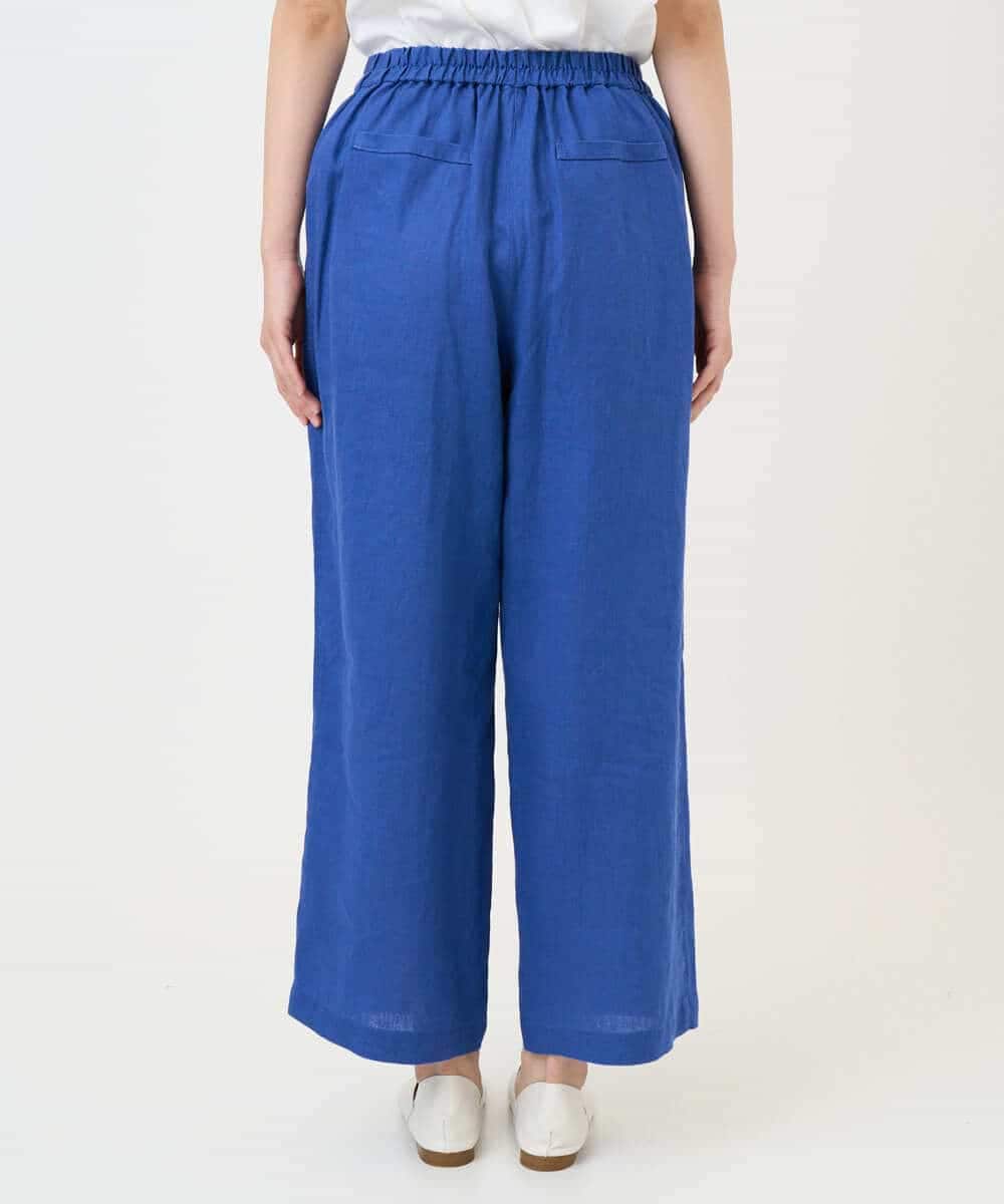 NHLGE43250 GIANNI LO GIUDICE(小さいサイズ)(メゾン ドゥ サンク) カラーリネン製品洗いパンツ ブルー