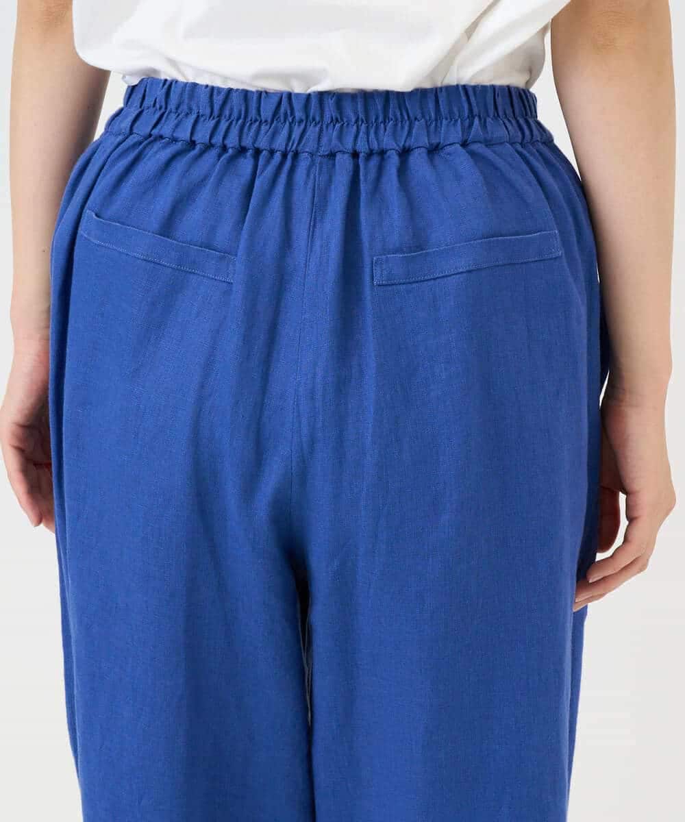 NHLGE43250 GIANNI LO GIUDICE(小さいサイズ)(メゾン ドゥ サンク) カラーリネン製品洗いパンツ ブルー