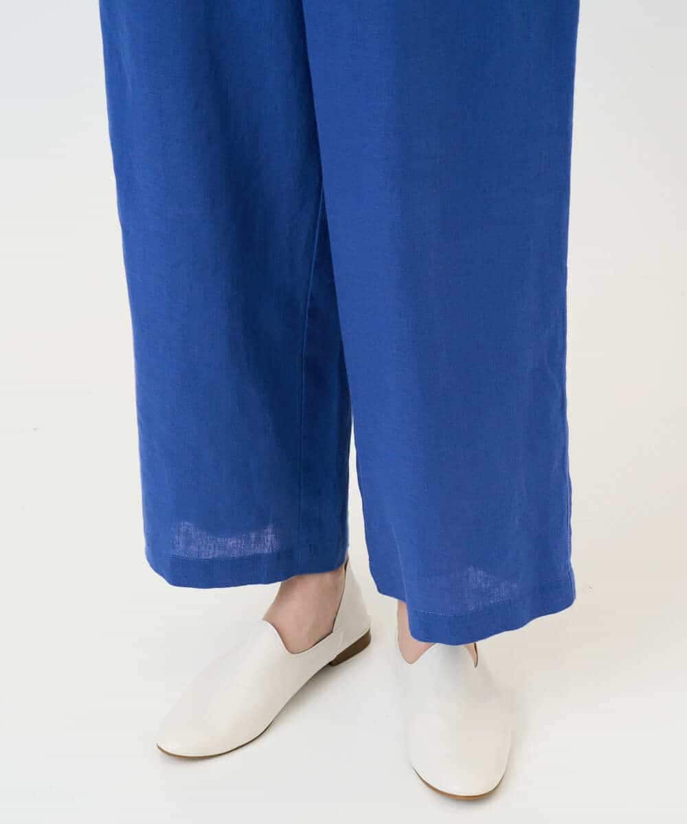 NHLGE43250 GIANNI LO GIUDICE(小さいサイズ)(メゾン ドゥ サンク) カラーリネン製品洗いパンツ ブルー