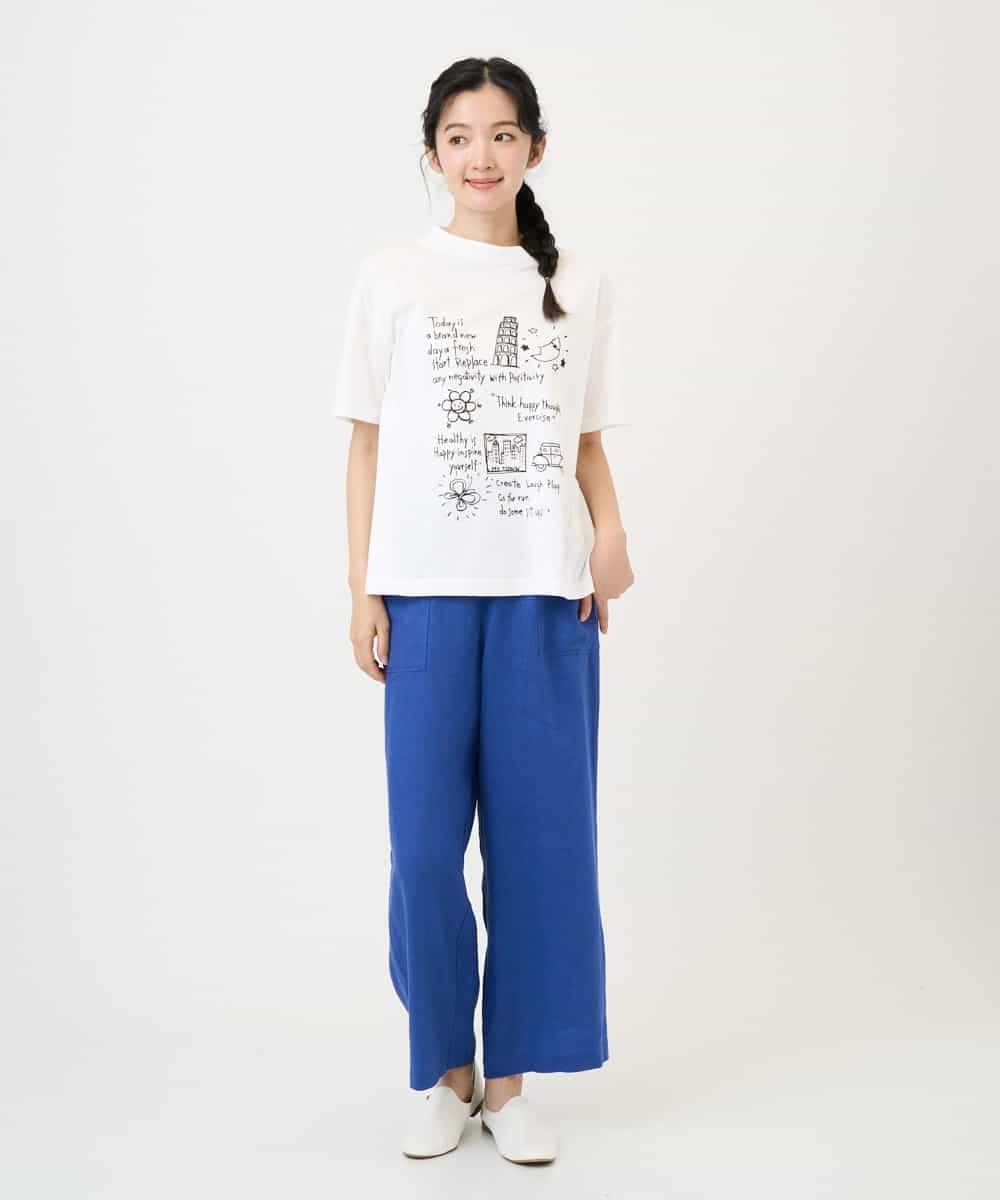 NHLGE43250 GIANNI LO GIUDICE(小さいサイズ)(メゾン ドゥ サンク) カラーリネン製品洗いパンツ ブルー