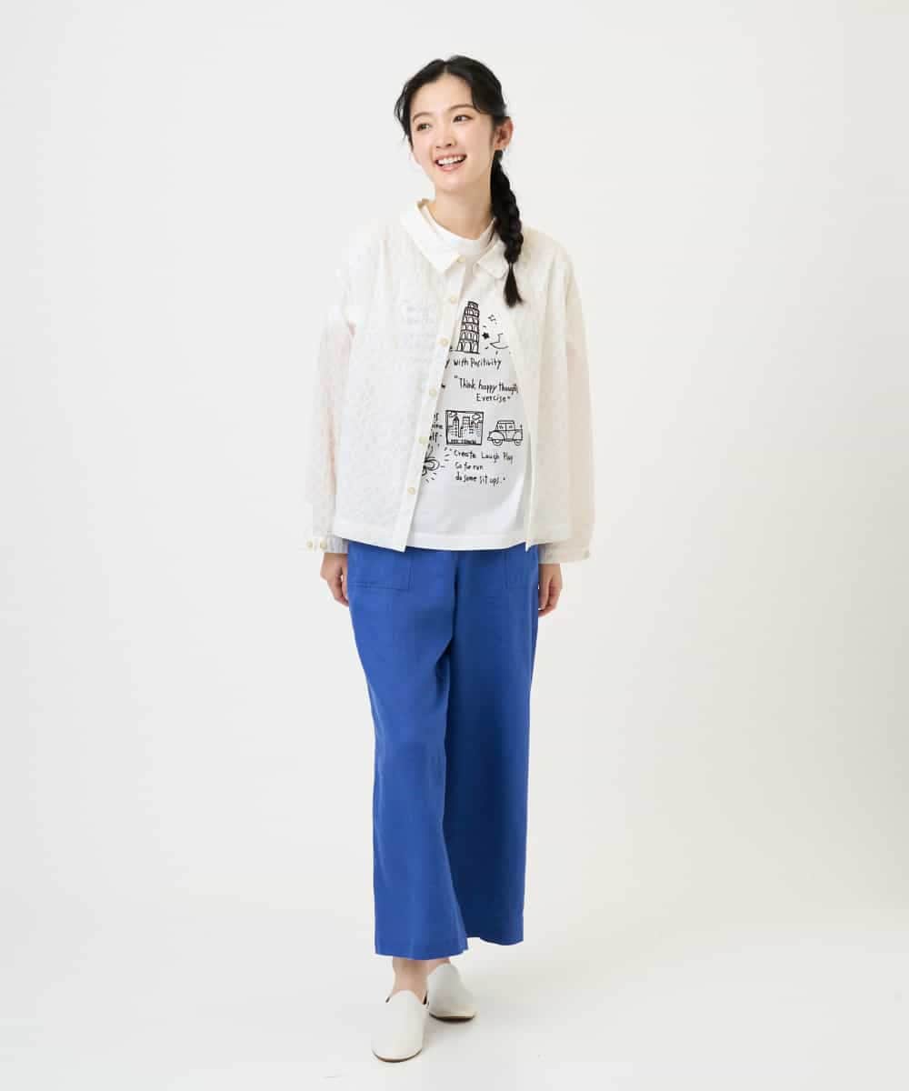 NHLGE43250 GIANNI LO GIUDICE(小さいサイズ)(メゾン ドゥ サンク) カラーリネン製品洗いパンツ ブルー