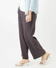 NHLGE43250 GIANNI LO GIUDICE(小さいサイズ)(メゾン ドゥ サンク) カラーリネン製品洗いパンツ ダークグレー