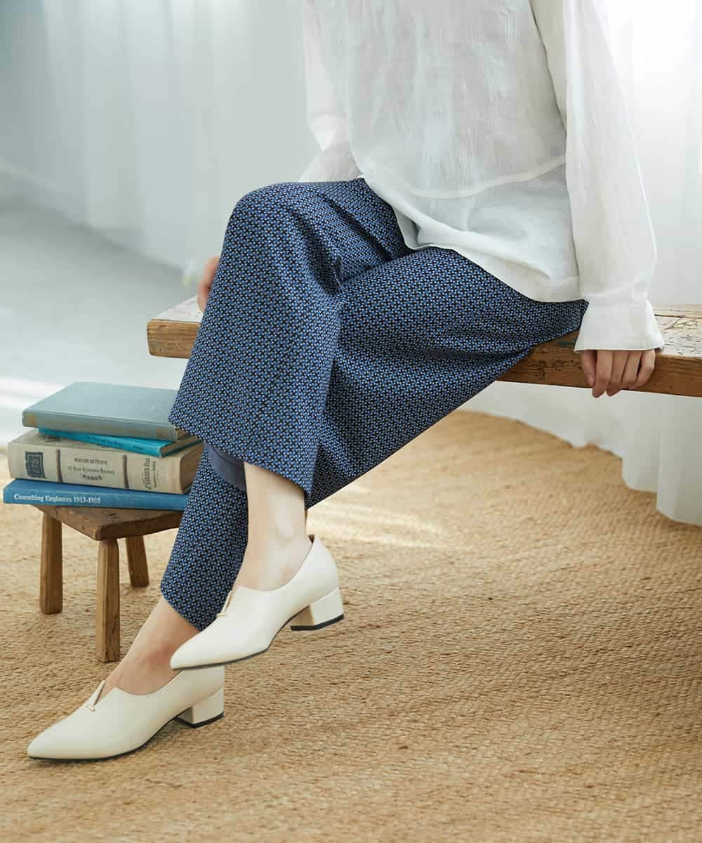 NHLGF28250 GIANNI LO GIUDICE(小さいサイズ)(メゾン ドゥ サンク) [リバーシブル]裏コットン幾何プリントパンツ ブルー系