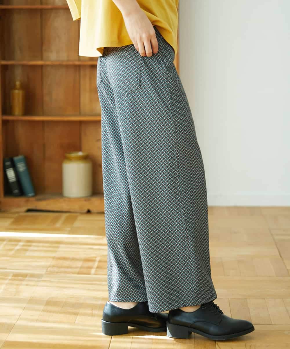 NHLGF28250 GIANNI LO GIUDICE(小さいサイズ)(メゾン ドゥ サンク) [リバーシブル]裏コットン幾何プリントパンツ ブルー系