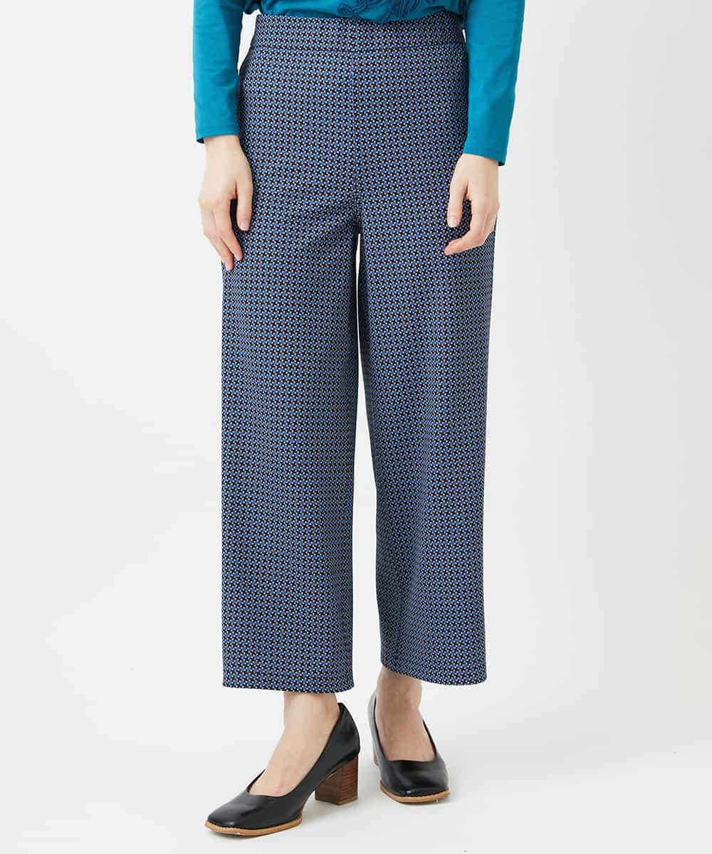 NHLGF28250 GIANNI LO GIUDICE(小さいサイズ)(メゾン ドゥ サンク) [リバーシブル]裏コットン幾何プリントパンツ ブルー系