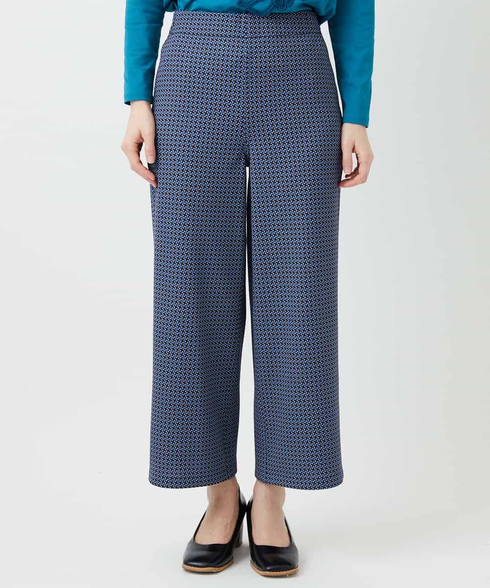 NHLGF28250 GIANNI LO GIUDICE(小さいサイズ)(メゾン ドゥ サンク) [リバーシブル]裏コットン幾何プリントパンツ ブルー系