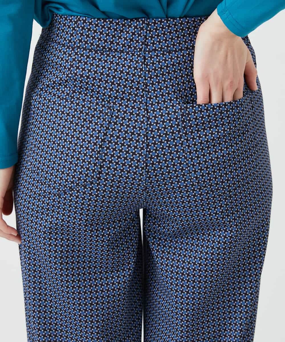 NHLGF28250 GIANNI LO GIUDICE(小さいサイズ)(メゾン ドゥ サンク) [リバーシブル]裏コットン幾何プリントパンツ ブルー系