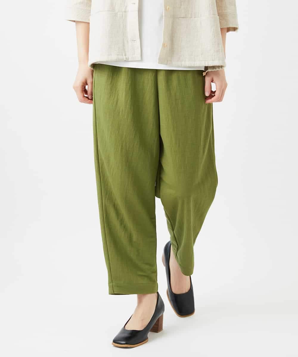 NHLGF39180 GIANNI LO GIUDICE(小さいサイズ)(メゾン ドゥ サンク) [日本製]ナチュラルスムースパンツ グリーン