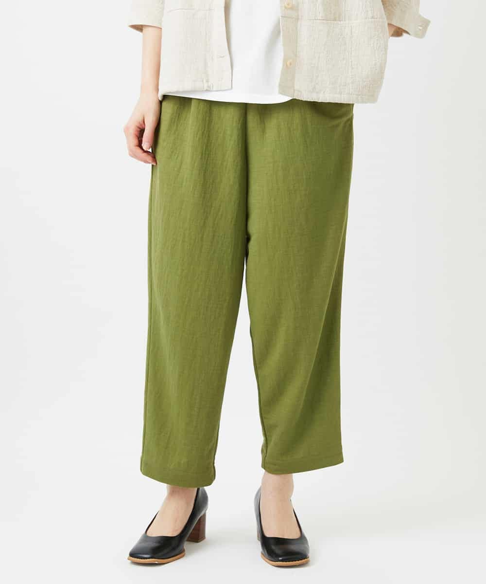 NHLGF39180 GIANNI LO GIUDICE(小さいサイズ)(メゾン ドゥ サンク) [日本製]ナチュラルスムースパンツ グリーン