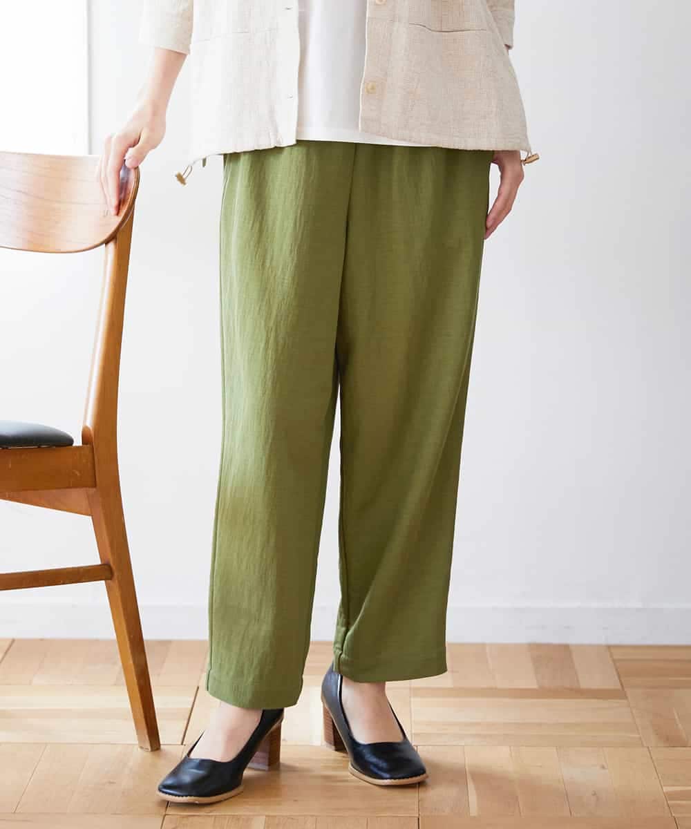 NHLGF39180 GIANNI LO GIUDICE(小さいサイズ)(メゾン ドゥ サンク) [日本製]ナチュラルスムースパンツ グリーン