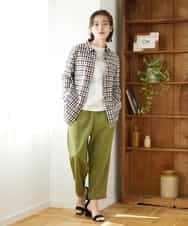 NHLGF39180 GIANNI LO GIUDICE(小さいサイズ)(メゾン ドゥ サンク) [日本製]ナチュラルスムースパンツ グリーン