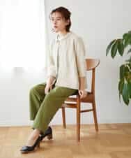 NHLGF39180 GIANNI LO GIUDICE(小さいサイズ)(メゾン ドゥ サンク) [日本製]ナチュラルスムースパンツ グリーン