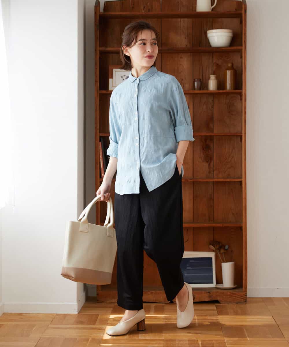 NHLGF39180 GIANNI LO GIUDICE(小さいサイズ)(メゾン ドゥ サンク) [日本製]ナチュラルスムースパンツ グリーン