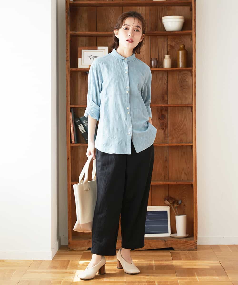 NHLGF39180 GIANNI LO GIUDICE(小さいサイズ)(メゾン ドゥ サンク) [日本製]ナチュラルスムースパンツ グリーン