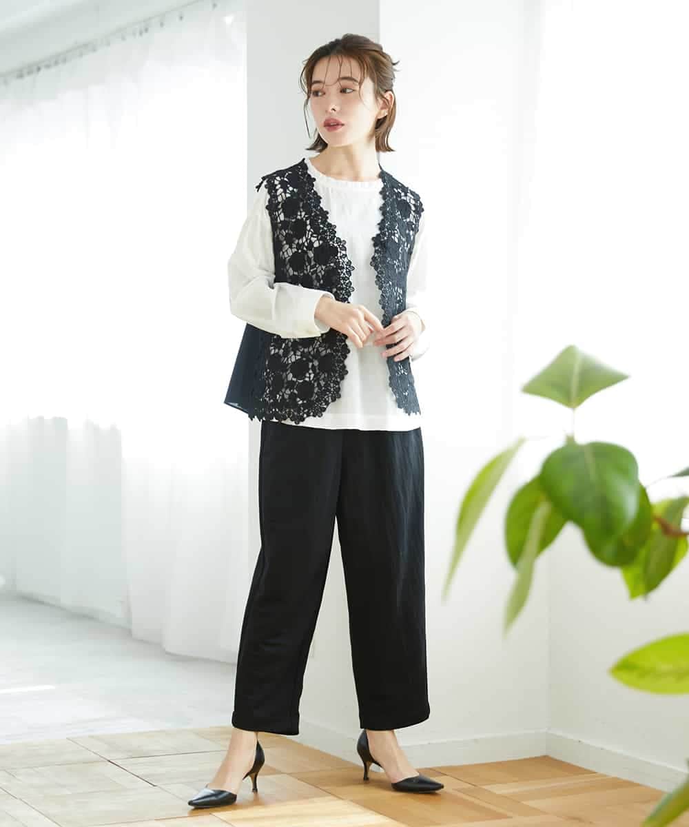 NHLGF39180 GIANNI LO GIUDICE(小さいサイズ)(メゾン ドゥ サンク) [日本製]ナチュラルスムースパンツ グリーン