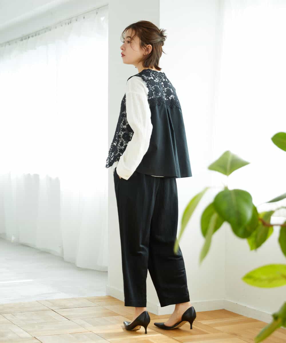 NHLGF39180 GIANNI LO GIUDICE(小さいサイズ)(メゾン ドゥ サンク) [日本製]ナチュラルスムースパンツ グリーン