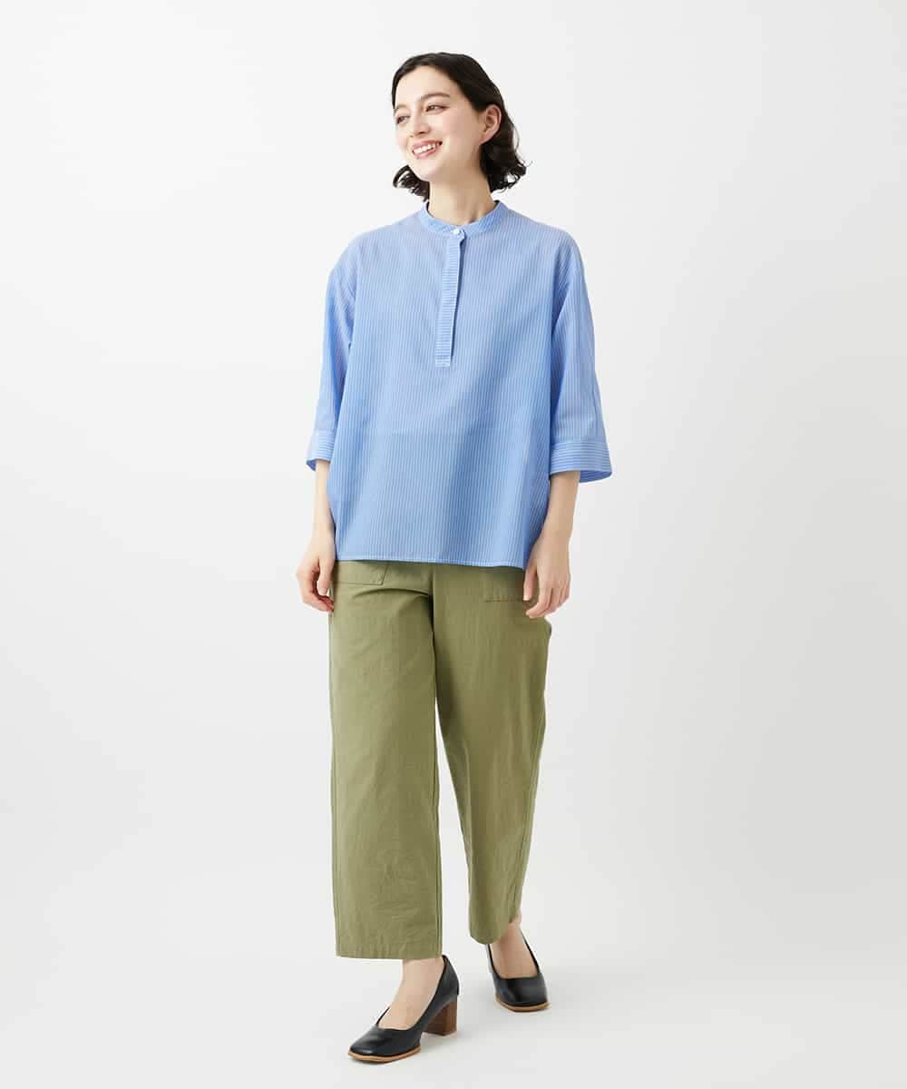 NHLGF39180 GIANNI LO GIUDICE(小さいサイズ)(メゾン ドゥ サンク) [日本製]ナチュラルスムースパンツ グリーン