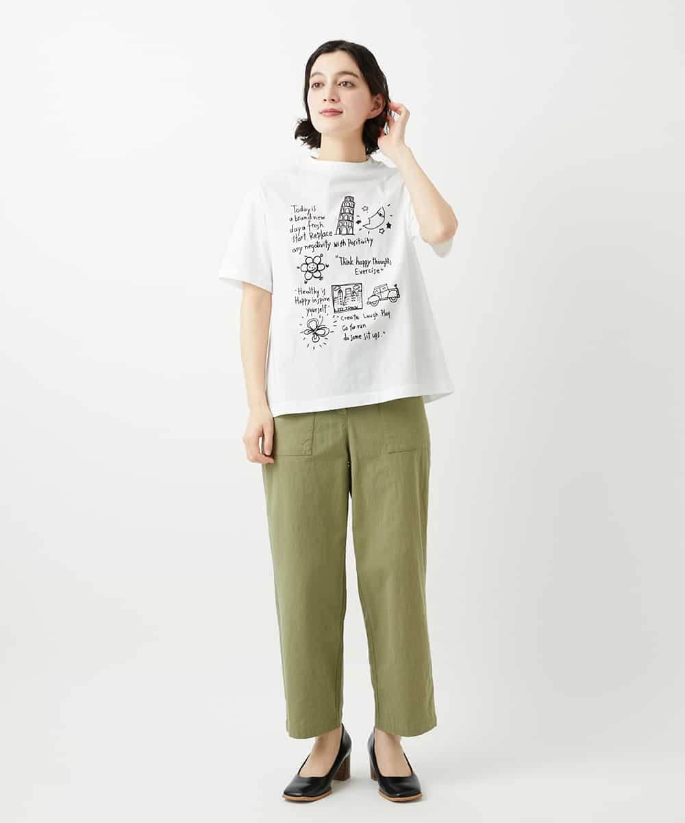 NHLGF39180 GIANNI LO GIUDICE(小さいサイズ)(メゾン ドゥ サンク) [日本製]ナチュラルスムースパンツ グリーン