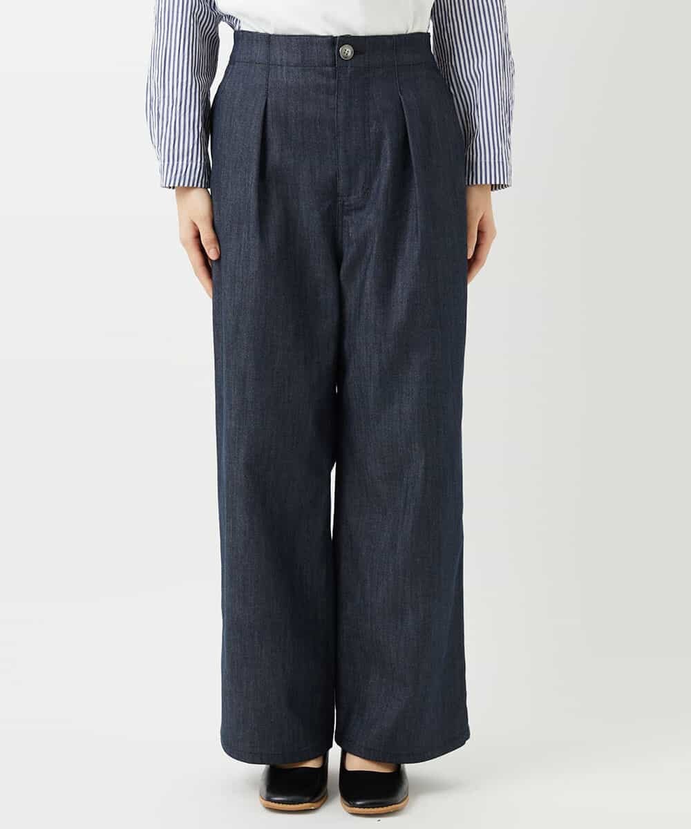 NHLGF85270 GIANNI LO GIUDICE(小さいサイズ)(メゾン ドゥ サンク) [セットアップ対応]デニムライクセミワイドパンツ ネイビー