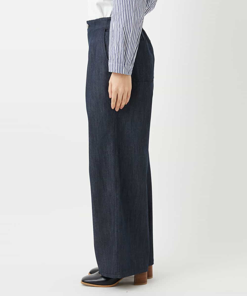 NHLGF85270 GIANNI LO GIUDICE(小さいサイズ)(メゾン ドゥ サンク) [セットアップ対応]デニムライクセミワイドパンツ ネイビー