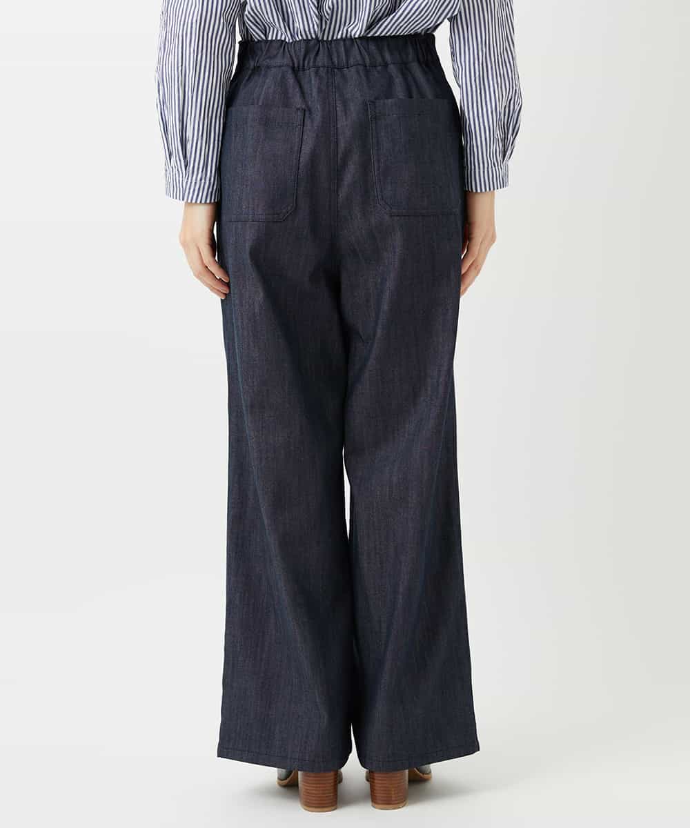 NHLGF85270 GIANNI LO GIUDICE(小さいサイズ)(メゾン ドゥ サンク) [セットアップ対応]デニムライクセミワイドパンツ ネイビー