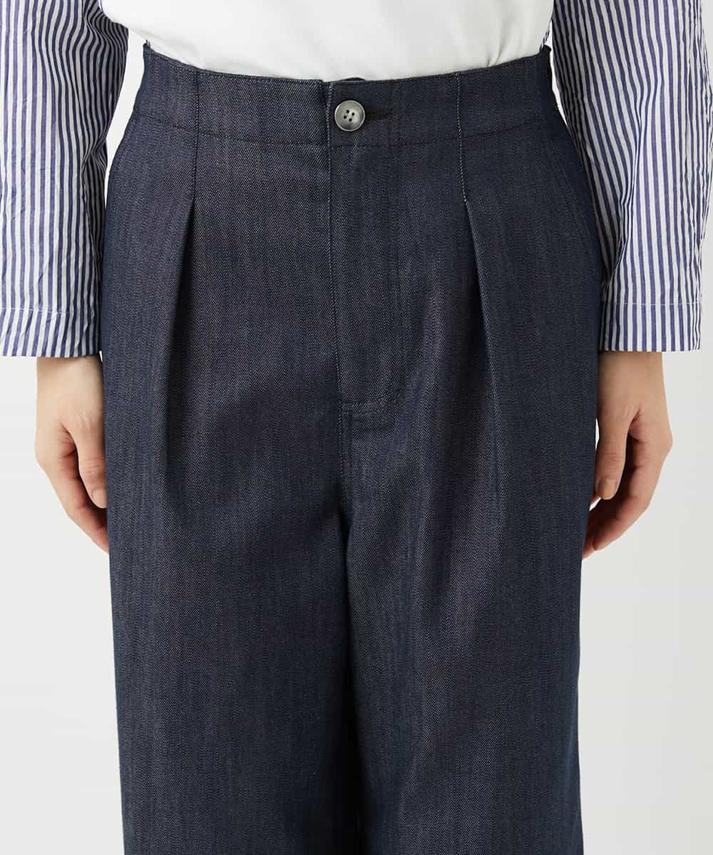 NHLGF85270 GIANNI LO GIUDICE(小さいサイズ)(メゾン ドゥ サンク) [セットアップ対応]デニムライクセミワイドパンツ ネイビー