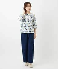 NHLGF85270 GIANNI LO GIUDICE(小さいサイズ)(メゾン ドゥ サンク) [セットアップ対応]デニムライクセミワイドパンツ ネイビー