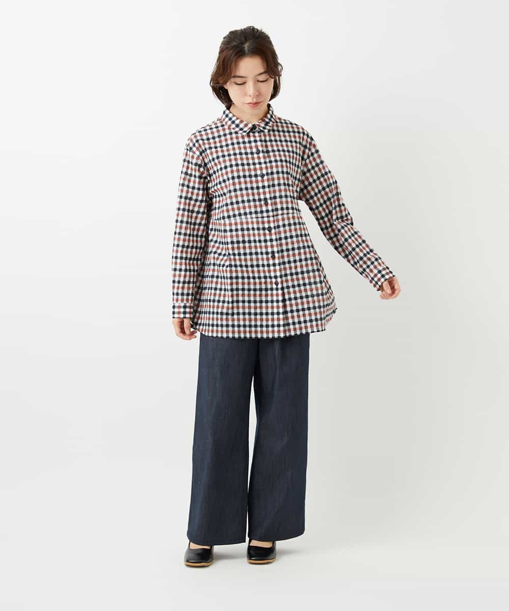 NHLGF85270 GIANNI LO GIUDICE(小さいサイズ)(メゾン ドゥ サンク) [セットアップ対応]デニムライクセミワイドパンツ ネイビー