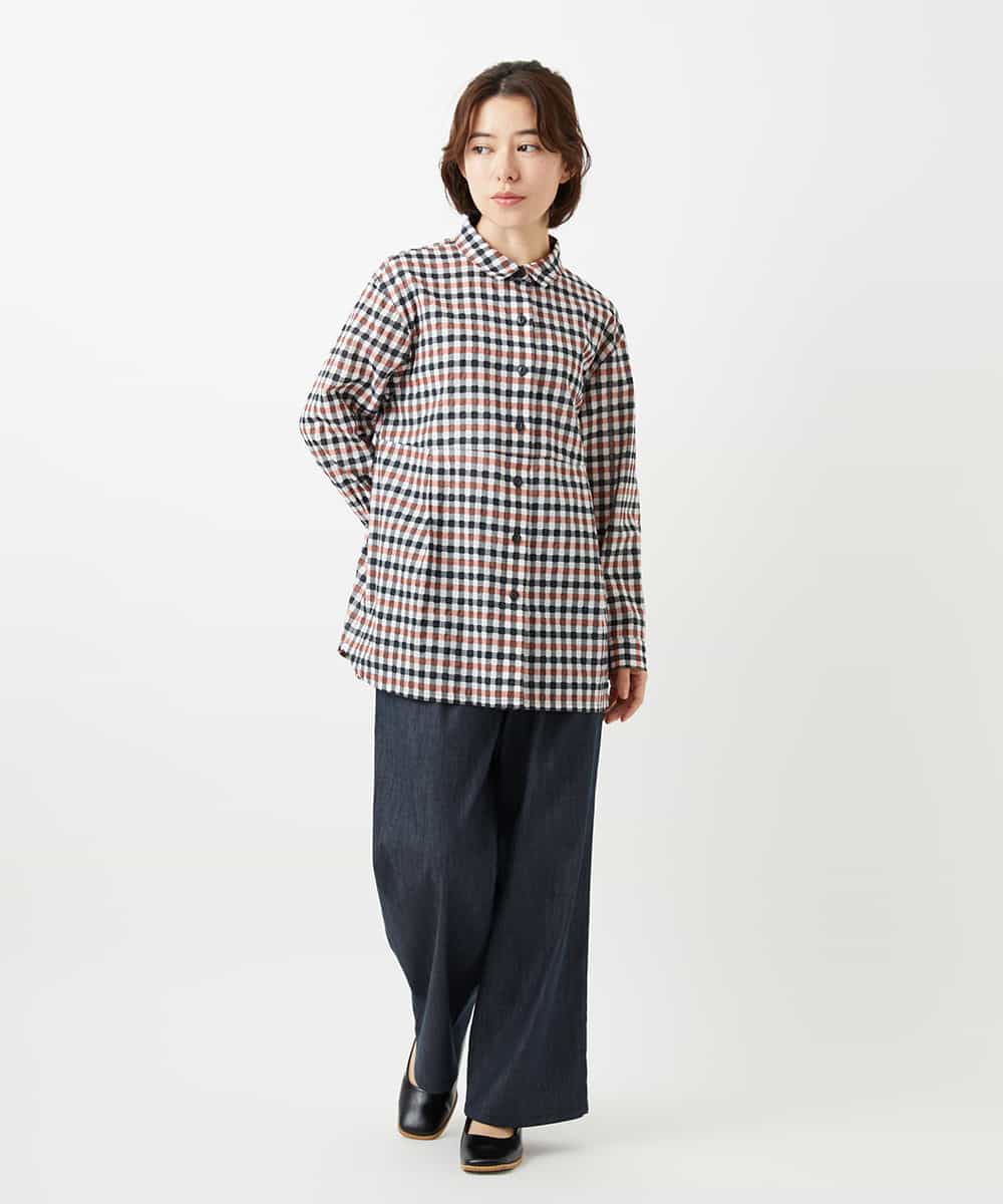 NHLGF85270 GIANNI LO GIUDICE(小さいサイズ)(メゾン ドゥ サンク) [セットアップ対応]デニムライクセミワイドパンツ ネイビー