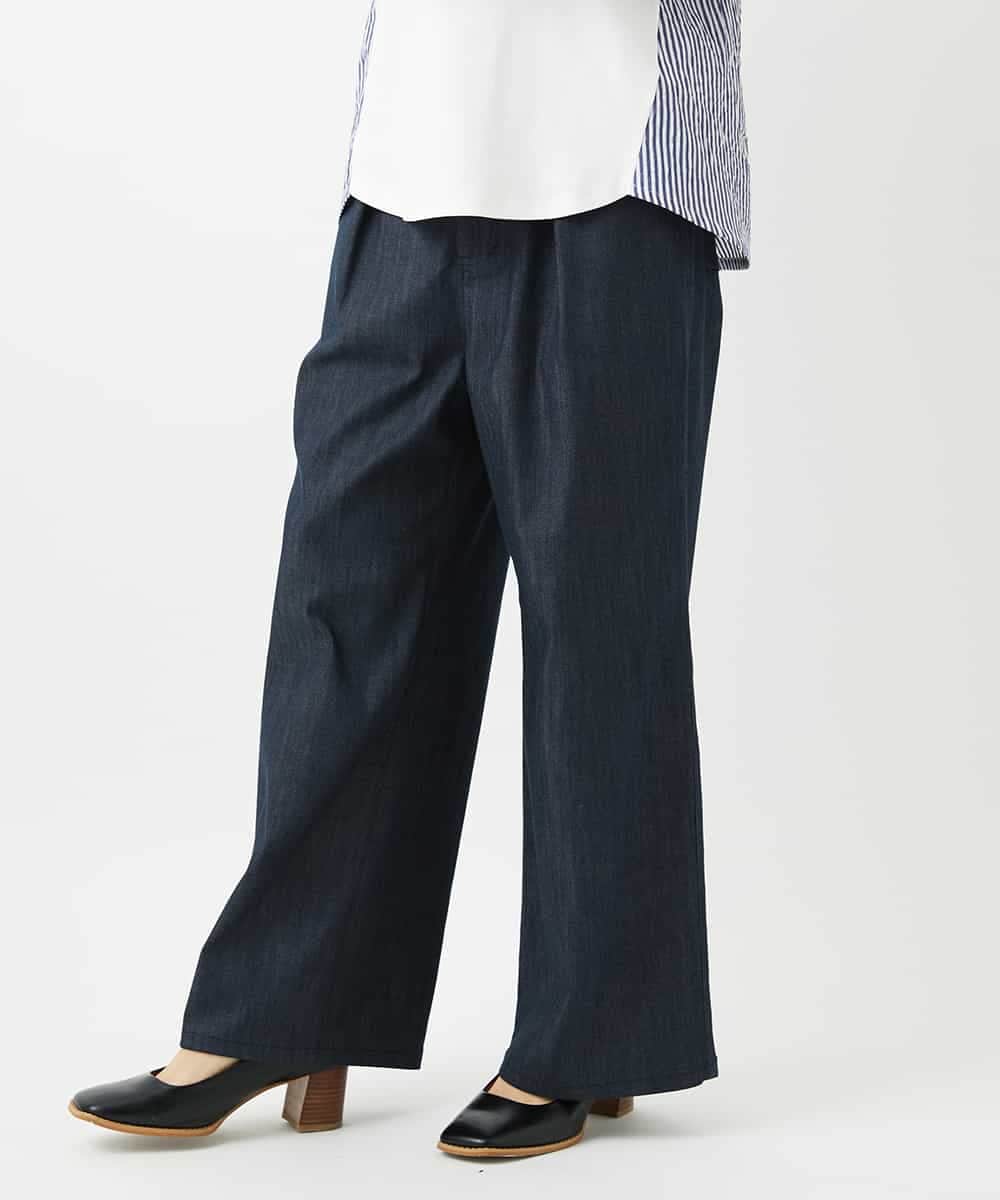 NHLGF85270 GIANNI LO GIUDICE(小さいサイズ)(メゾン ドゥ サンク) [セットアップ対応]デニムライクセミワイドパンツ ネイビー